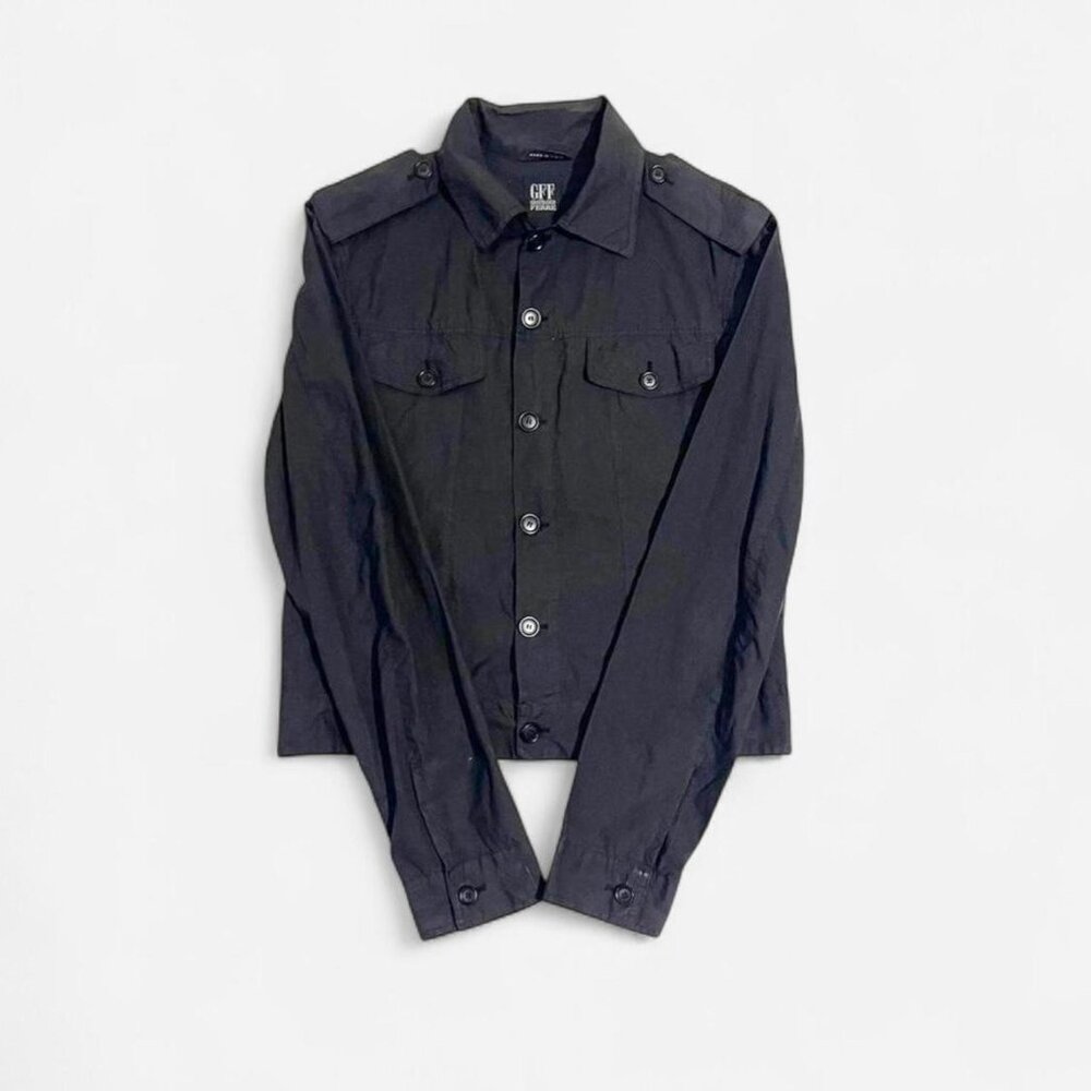 designer Gianfranco Ferre GFF black lightweight jacket